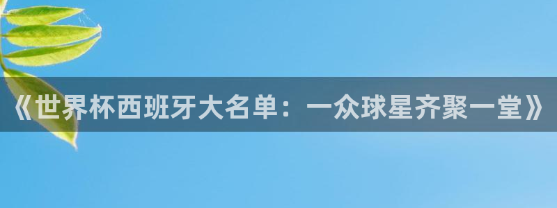 世界杯直播平台：《世界杯西班牙大名单：一众球星齐聚一堂》